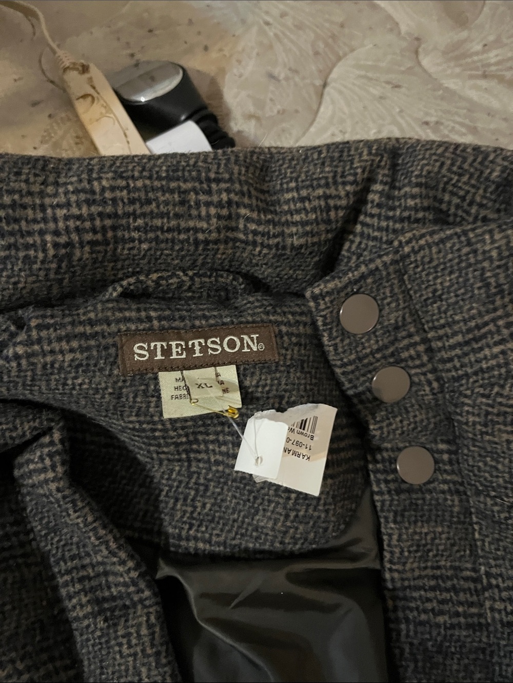 Stetson Men's Herringbone Jacket in Navy and Brown